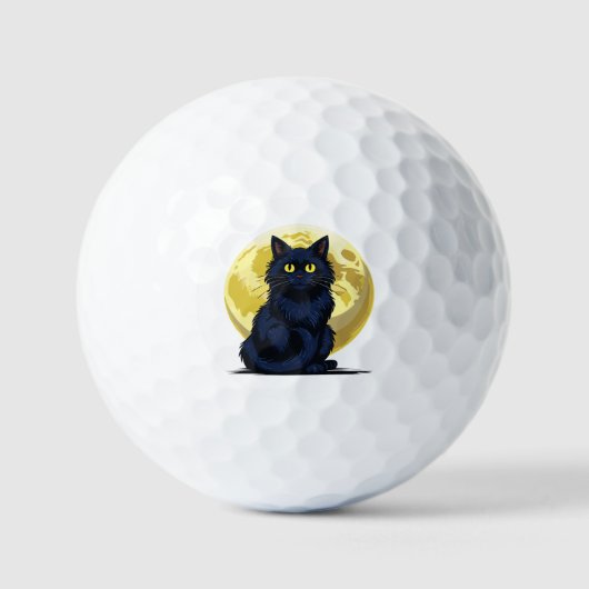 Angry black cat golfballen (Voorkant)