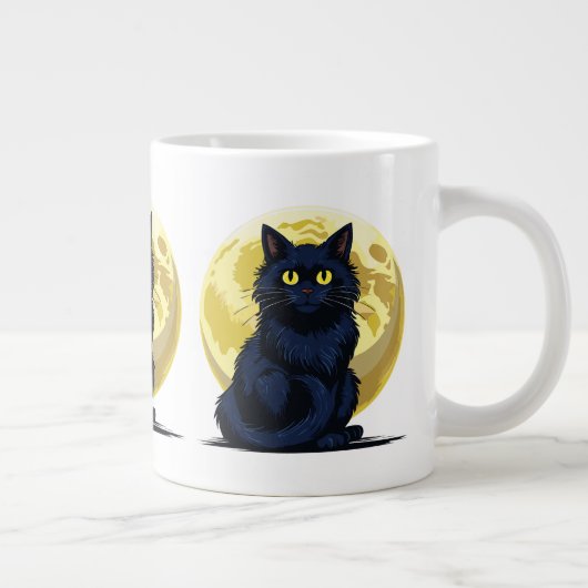 Angry black cat grote koffiekop (Rechts)