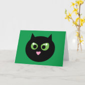 Angry Black Cat Kaart (Gele Bloem)