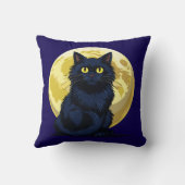 Angry black cat kussen (Achterkant)