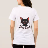 Angry Black Cat Minimal - BLIJF TERUG Tri-Blend Shirt (Achterkant)