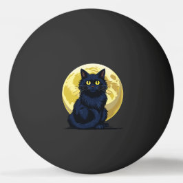 Angry black cat pingpongbal