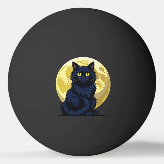 Angry black cat pingpongbal (Voorkant)