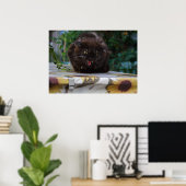 Angry Black Cat Poster (Thuiskantoor)