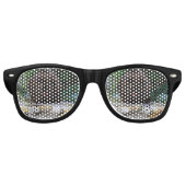 Angry Black Cat Retro Zonnebril (Voorkant)