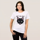 Angry Black Cat - Slanke minimalistische "PROBEER Tri-Blend Shirt (Voorkant volledig)