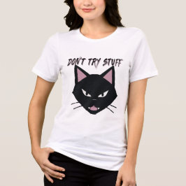 Angry Black Cat - Slanke minimalistische "PROBEER Tri-Blend Shirt