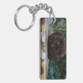 Angry Black Cat Sleutelhanger (Voorkant Links)