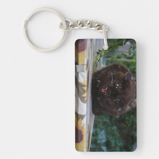 Angry Black Cat Sleutelhanger (Voorkant)