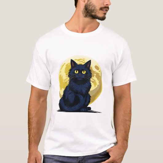 Angry black cat t-shirt (Voorkant)