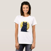 Angry black cat t-shirt (Voorkant volledig)