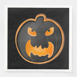 ANGRY BLACK ORANGE HALLOWEEN PUMPKIN SERVET