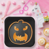 ANGRY BLACK ORANJE HALLOWEEN PUMPKIN PAPIEREN BORDJE (Feest)