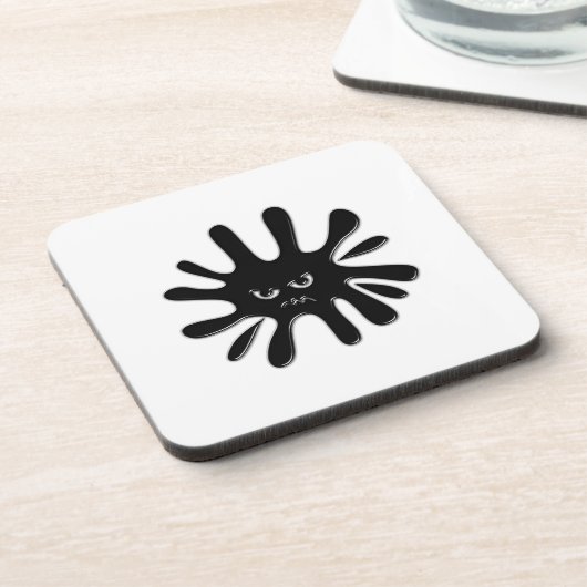 Angry Black Paint Splatter Bier Onderzetter (Linkerzijde)