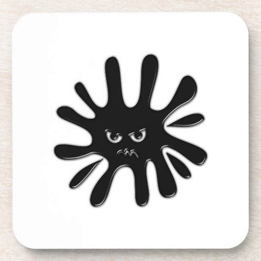 Angry Black Paint Splatter Bier Onderzetter (Voorkant)