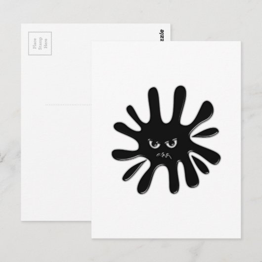 Angry Black Paint Splatter Briefkaart (Voorkant / Achterkant)
