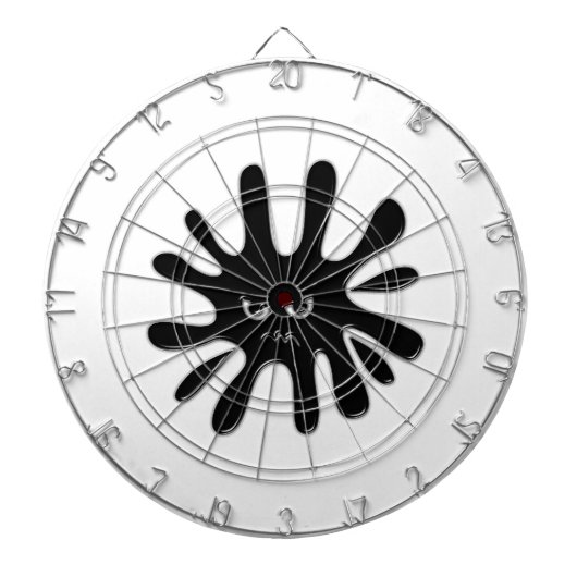 Angry Black Paint Splatter Dartbord (Voorkant)