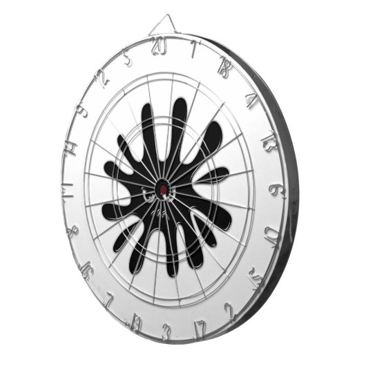 Angry Black Paint Splatter Dartbord (Voorkant Rechts)