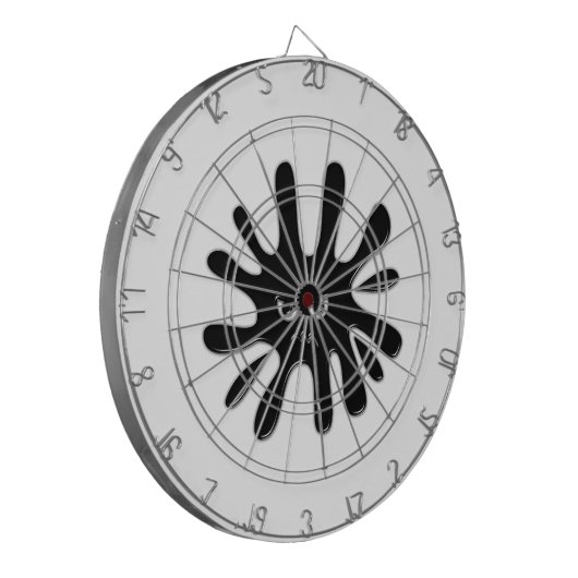 Angry Black Paint Splatter Dartbord (Voorkant Links)