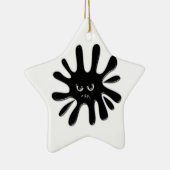 Angry Black Paint Splatter Keramisch Ornament (Rechts)