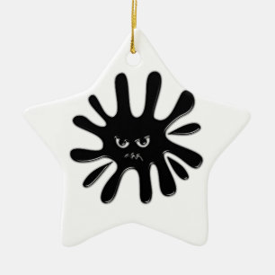 Angry Black Paint Splatter Keramisch Ornament