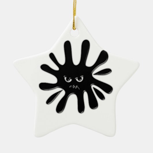Angry Black Paint Splatter Keramisch Ornament (Voorkant)