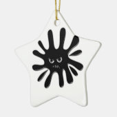 Angry Black Paint Splatter Keramisch Ornament (Links)