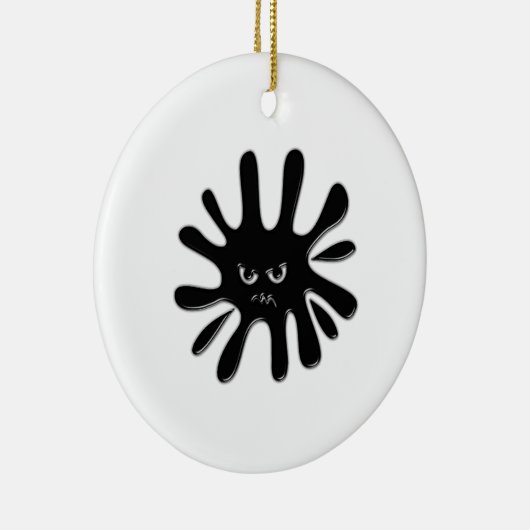 Angry Black Paint Splatter Keramisch Ornament (Rechts)