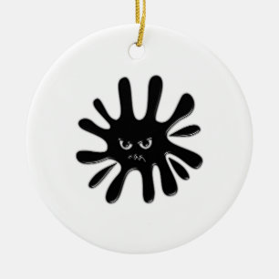 Angry Black Paint Splatter Keramisch Ornament