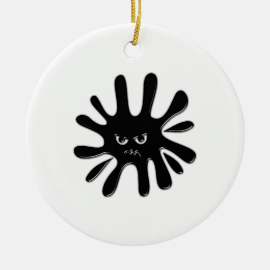 Angry Black Paint Splatter Keramisch Ornament (Voorkant)