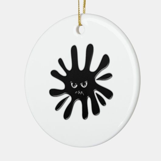 Angry Black Paint Splatter Keramisch Ornament (Links)