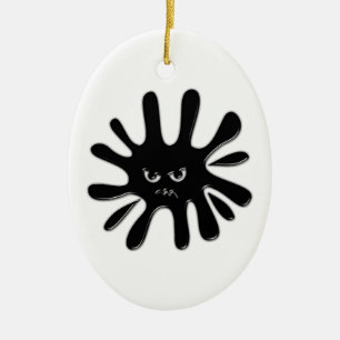 Angry Black Paint Splatter Keramisch Ornament