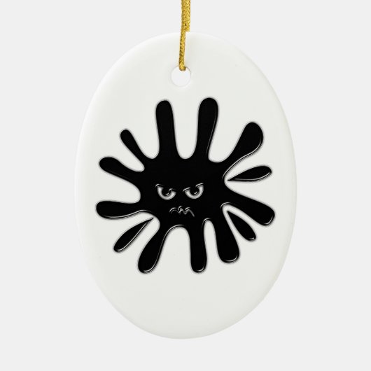 Angry Black Paint Splatter Keramisch Ornament (Voorkant)