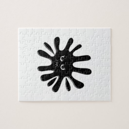 Angry Black Paint Splatter Legpuzzel (Horizontaal)