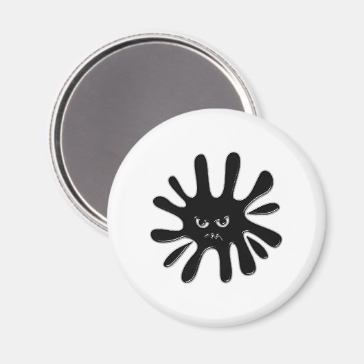 Angry Black Paint Splatter Magneet (Voorkant / Achterkant)