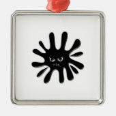 Angry Black Paint Splatter Metalen Ornament (Voorkant)