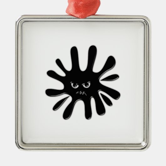 Angry Black Paint Splatter Metalen Ornament (Voorkant)