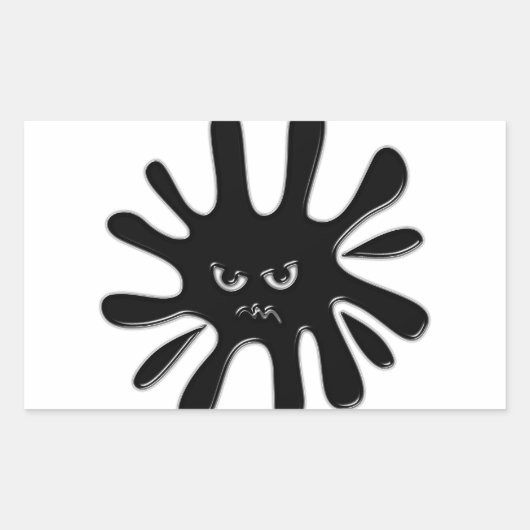 Angry Black Paint Splatter Rechthoekige Sticker (Voorkant)