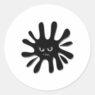 Angry Black Paint Splatter Ronde Sticker