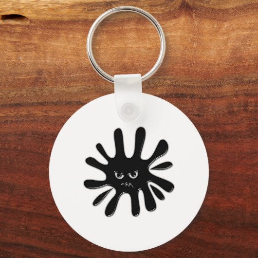Angry Black Paint Splatter Sleutelhanger (Voorkant)