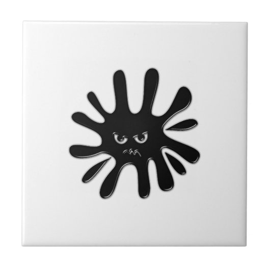 Angry Black Paint Splatter Tegeltje (Voorkant)