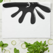 Angry Black Paint Splatter Theedoek (Gevouwen)