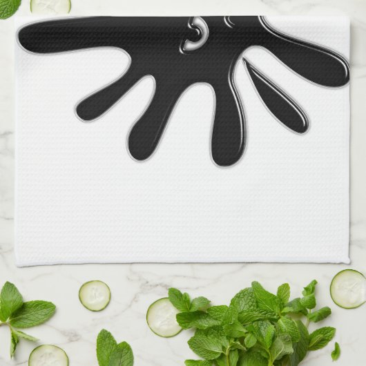 Angry Black Paint Splatter Theedoek (Gevouwen)