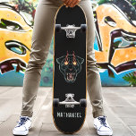 Angry Black Panther Cat Persoonlijke naam Persoonlijk Skateboard<br><div class="desc">Angry Black Panther Cat Personeelsbenaming skateboard</div>