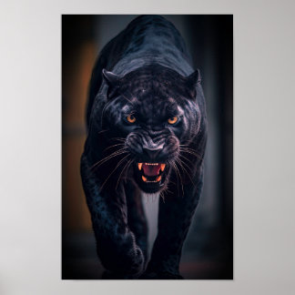 Angry Black Panther Poster