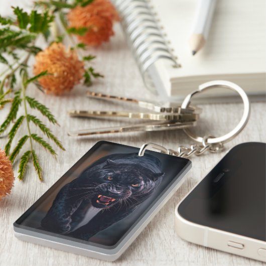 Angry Black Panther Sleutelhanger (Voorkant Rechts)