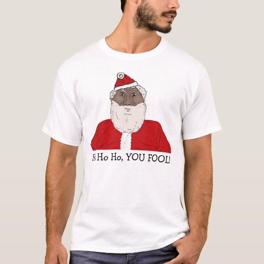 Angry Black Santa Claus, die je een prettige feest T-shirt (Voorkant)