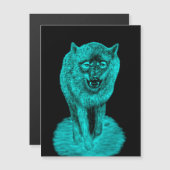 Angry Black Wolf in de nacht (Voorkant / Achterkant)