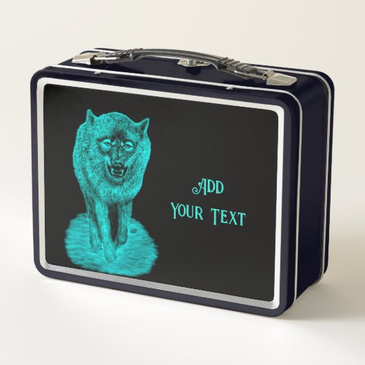 Angry Black Wolf in de nacht (Achterkant)