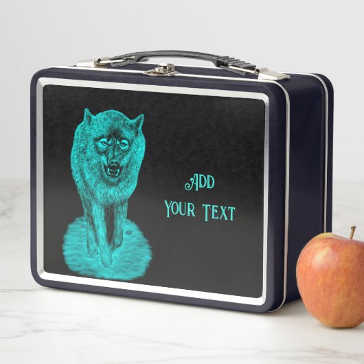 Angry Black Wolf in de nacht (In situ)